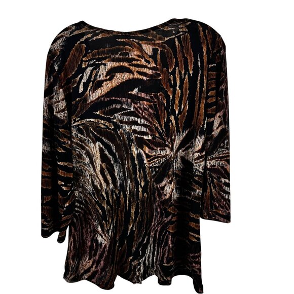 Womens Top Size XL Animal Print Stylist 3/4 Length Sleeve Polyester - Picture 2 of 9